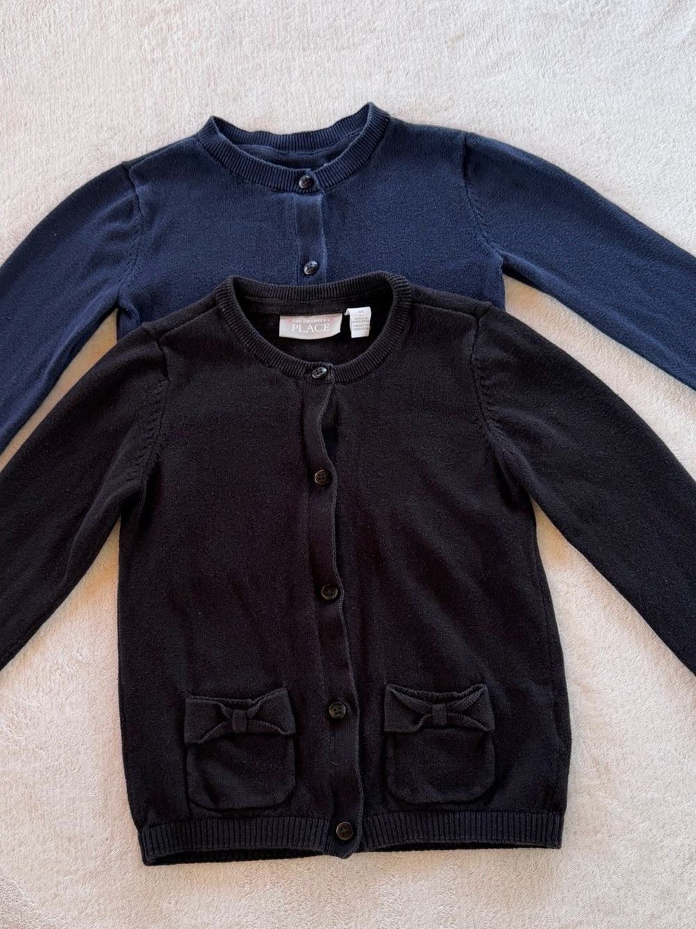 Bundle-Place Sweaters Black & Navy Girls' Button Cardigan Set Size 4T